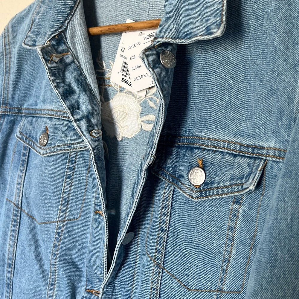 David’s Bridal | Embroidered Bride Jean Jacket with Flowers - Picture 8 of 10